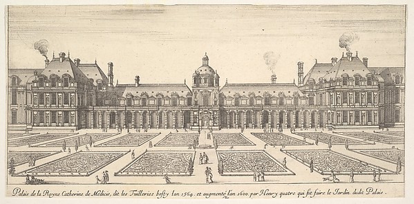 Stefano della Bella, The palace of Catherine de Medici, called the Tuilleries, from "Various views of remarkable places in Italy and France" (Diverses vues d'endroits remarquables d'Italie et de France)