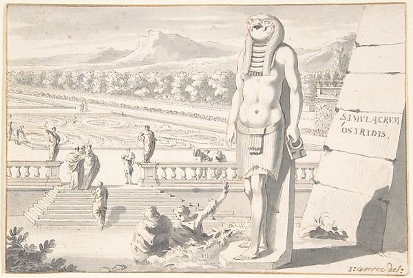 Jan Goeree, Statue of Osiris in a Garden