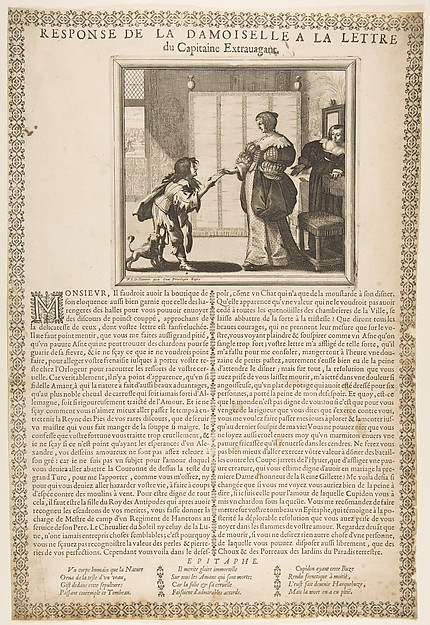 Abraham Bosse, Young Lady's Reply to the Captain's Letter