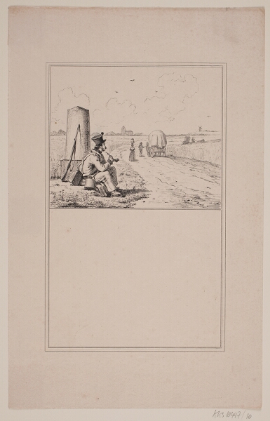 Adolph Kittendorff, Soldaten på vandring. Prøvetryk til Chr. Winther og M. Rørbye, "25 Billeder for små børn"