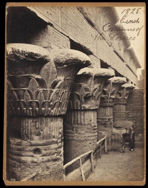 Francis Frith, Esneh.  Columns of the Portico