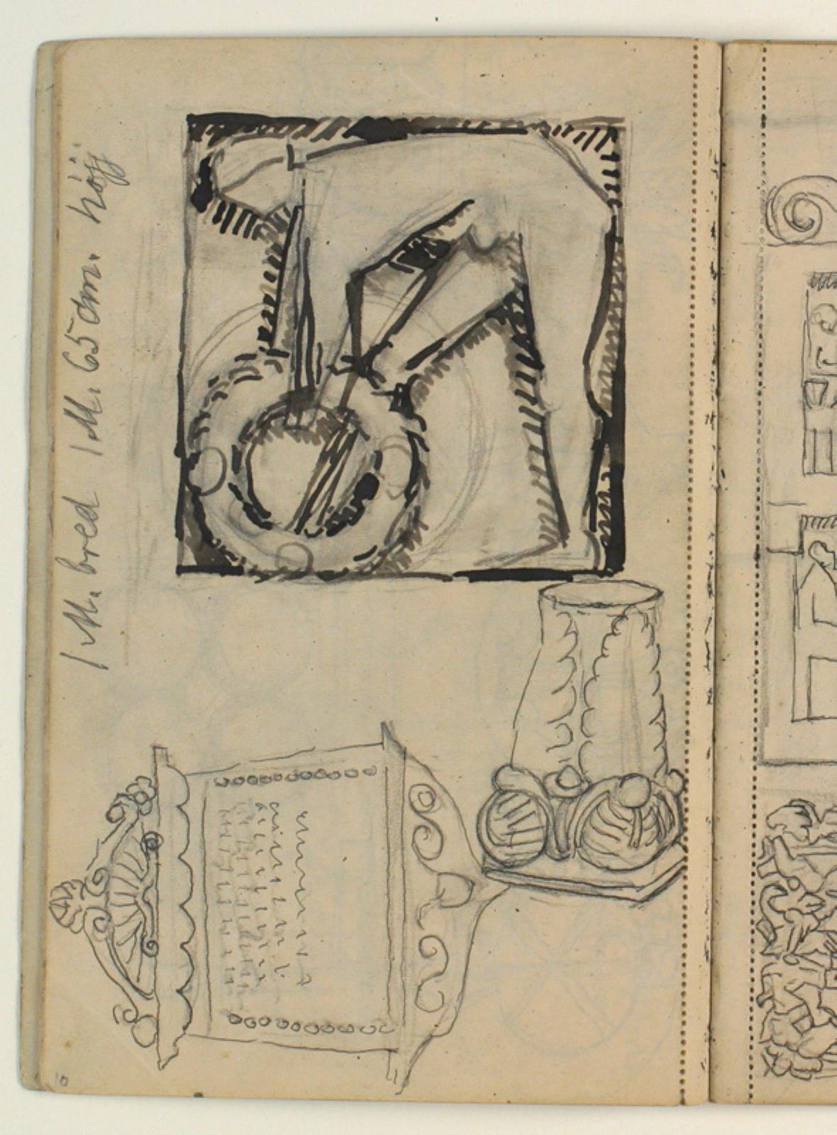 Niels Larsen Stevns, Udkast til Poul S. Christiansens gravmæle, studier af gravmæler, måleangivelser