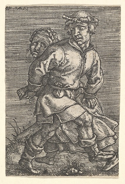 Barthel Beham, Peasant Couple Dancing