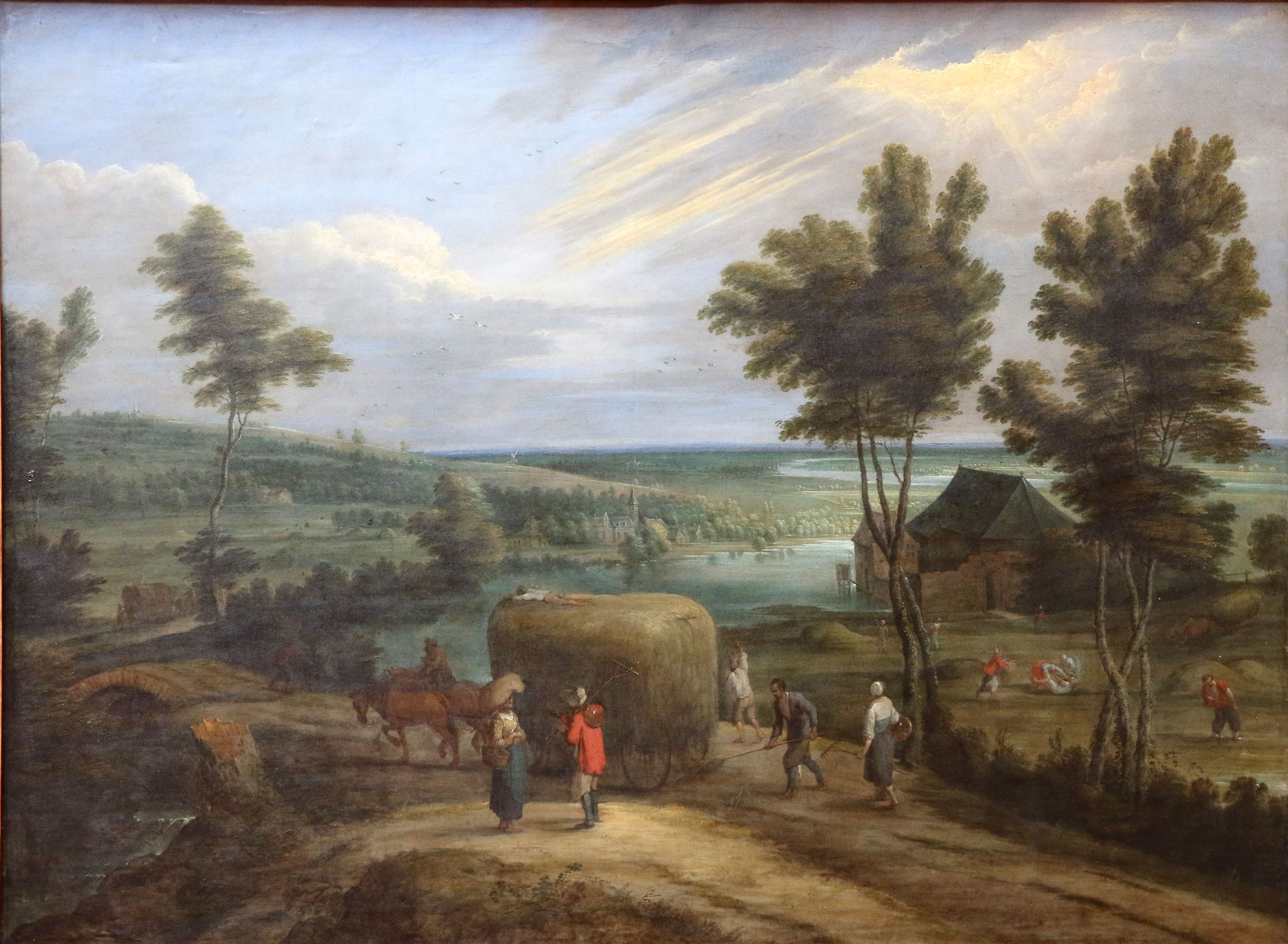 Lucas van Uden, Landscape with river and hay - harvest