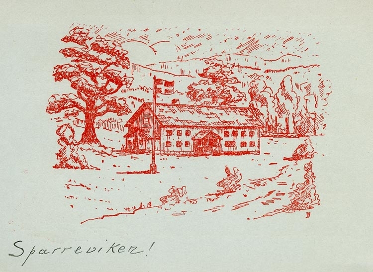 Unknown artist, Enligt Bengt Lundins noteringar: "Inbjudan till julmarknad. Sparreviken startade 1944".