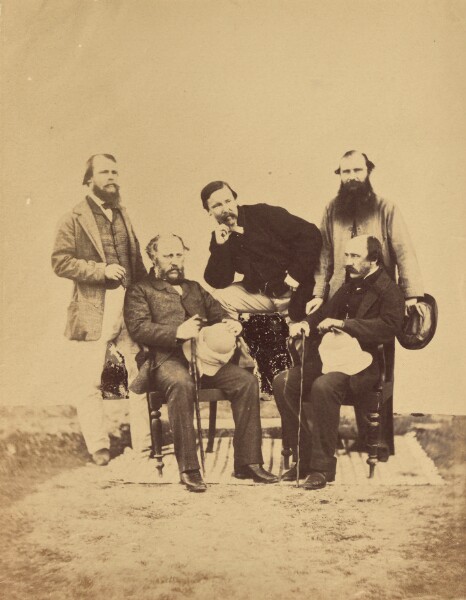 Unknown, [Group portrait of five men, India]