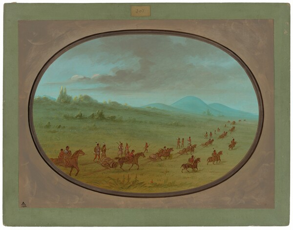 George Catlin, Halsey's Bluff - Sioux Indians on the March