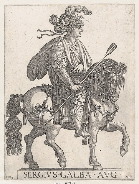 Antonio Tempesta, Plate 7: Emperor Galba on Horseback, from "The First Twelve Roman Caesars"