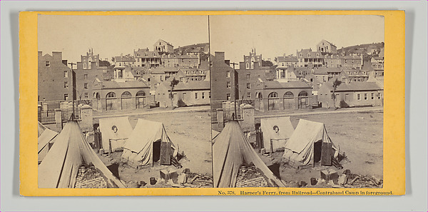 John P. Soule, Harper’s Ferry, from Railroad-Contraband Camp in Foreground