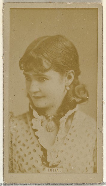 W. Duke, Sons & Co., Lotta, from the Actors and Actresses series (N145-8) issued by Duke Sons & Co. to promote Duke Cigarettes