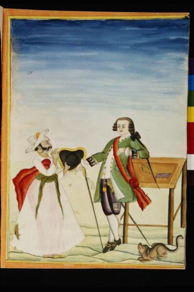 Unknown, A French officer handing his manservant his hat