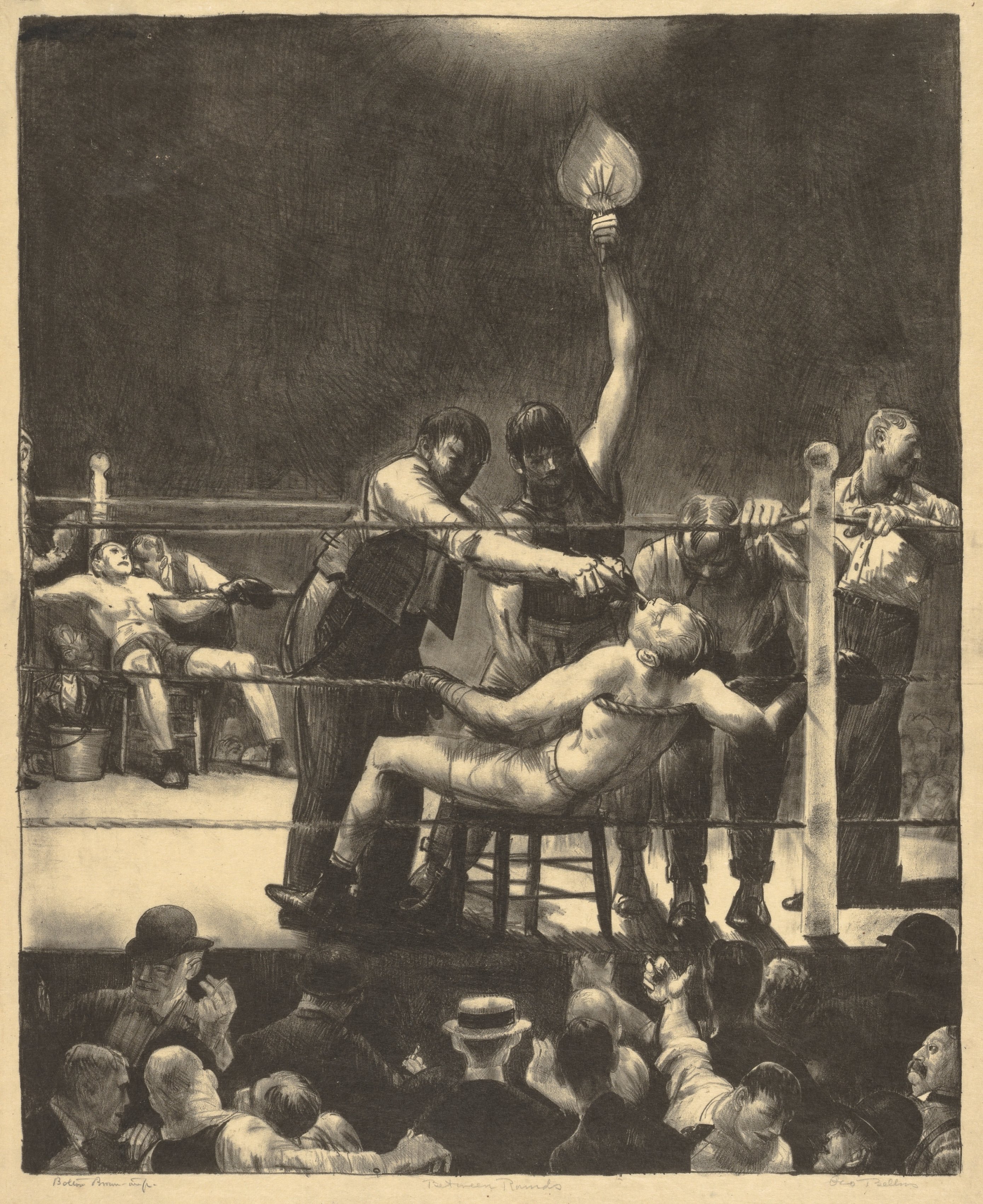 George Bellows, Between Rounds,  Large, First Stone