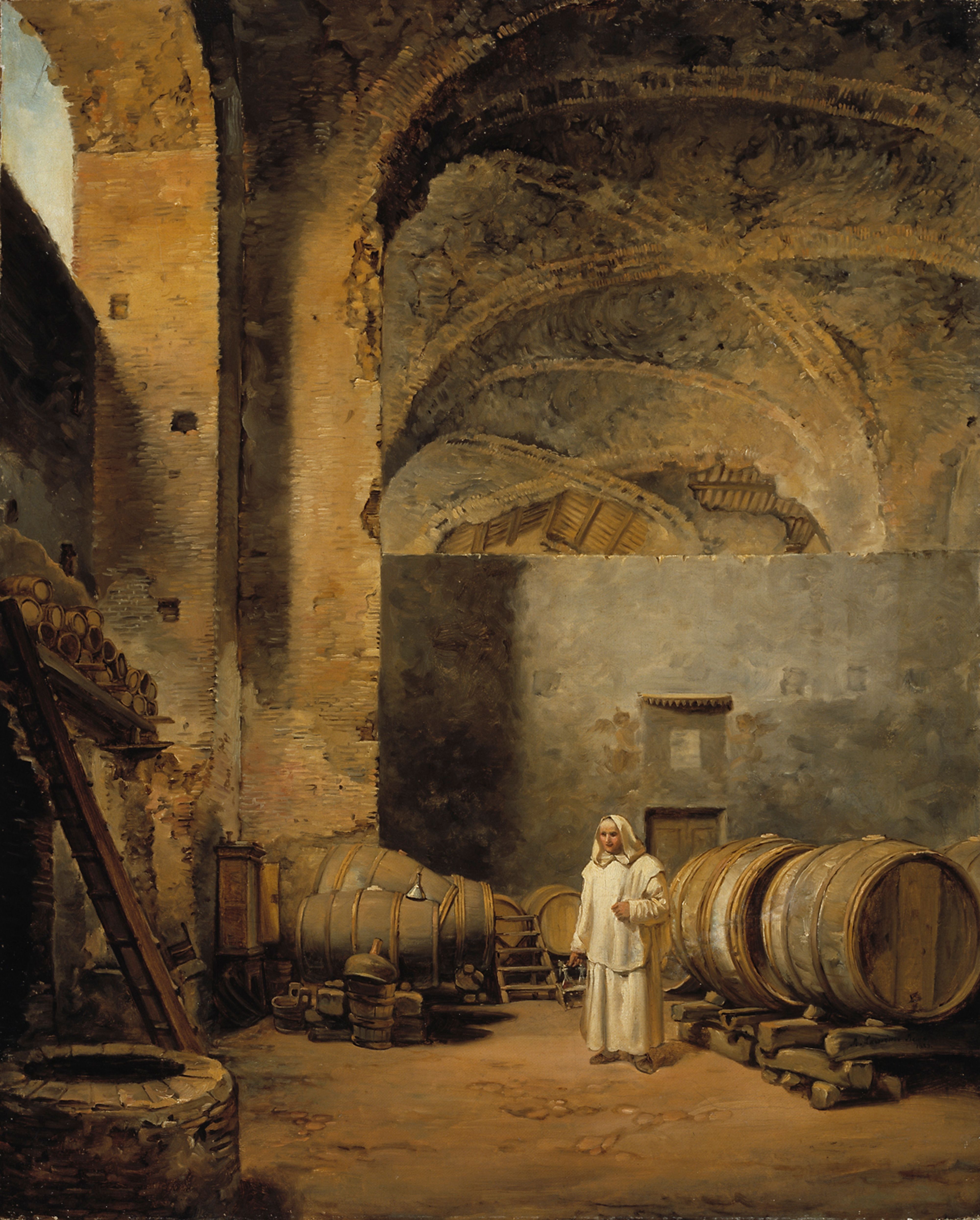 Aleksander Lauréus, A Monk in a Ruin which Has Been Made into a Wine Cellar