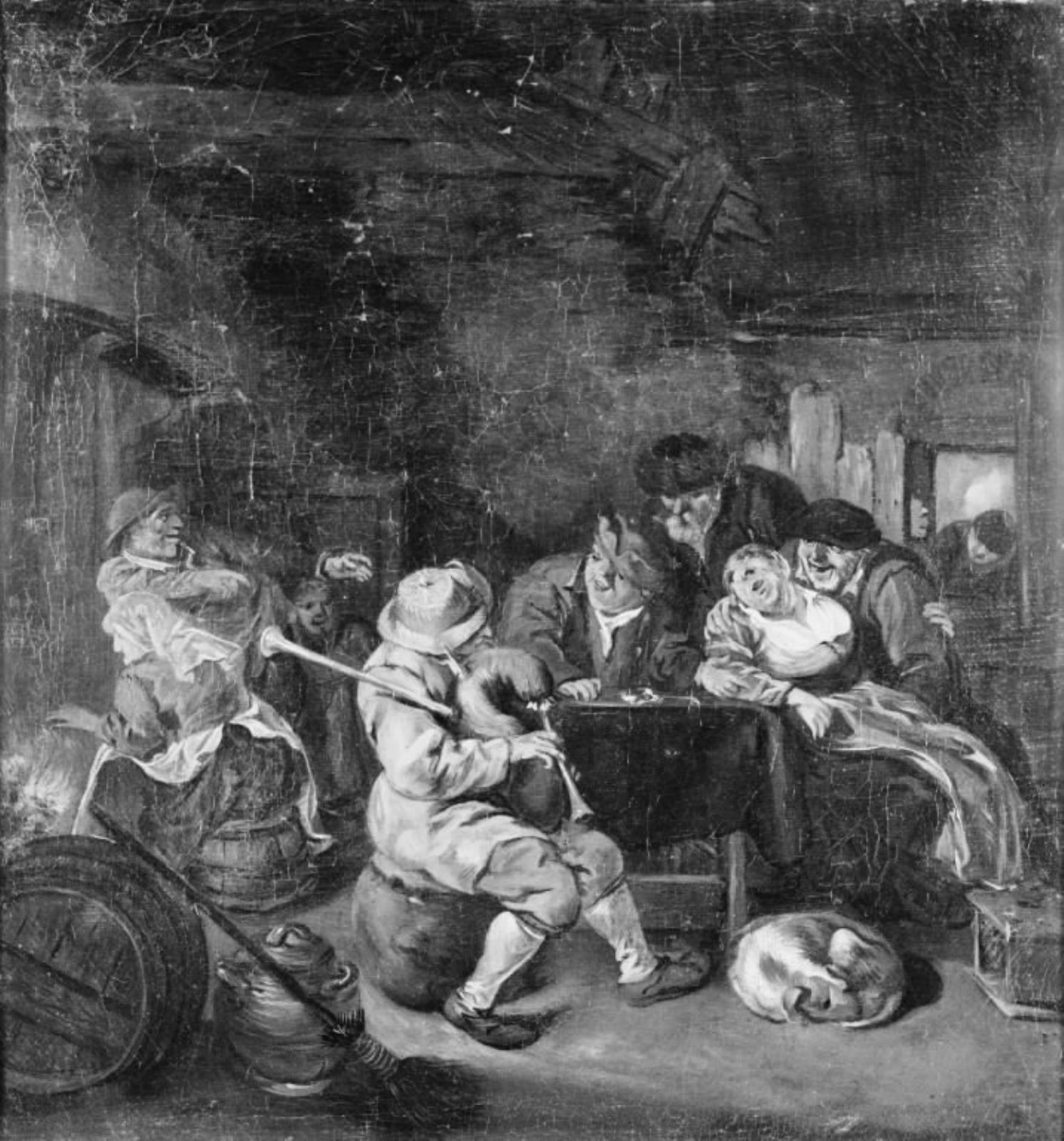 Cornelis Dusart, Sækkepibespiller i værtshus