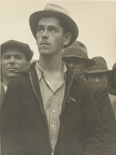 Dorothea Lange, Street Meeting, San Francisco / "Here Democracy Survives" / "What's Ahead?"