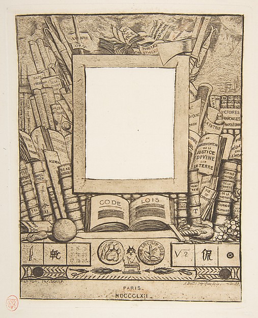 Charles Meryon, Design for a frame for the portrait of Armand Guéraud
