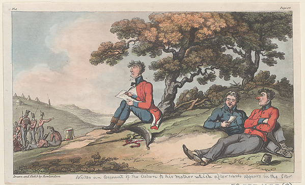 Thomas Rowlandson, Johnny writes an account of the action to his mother, which afterwards appears in the Star