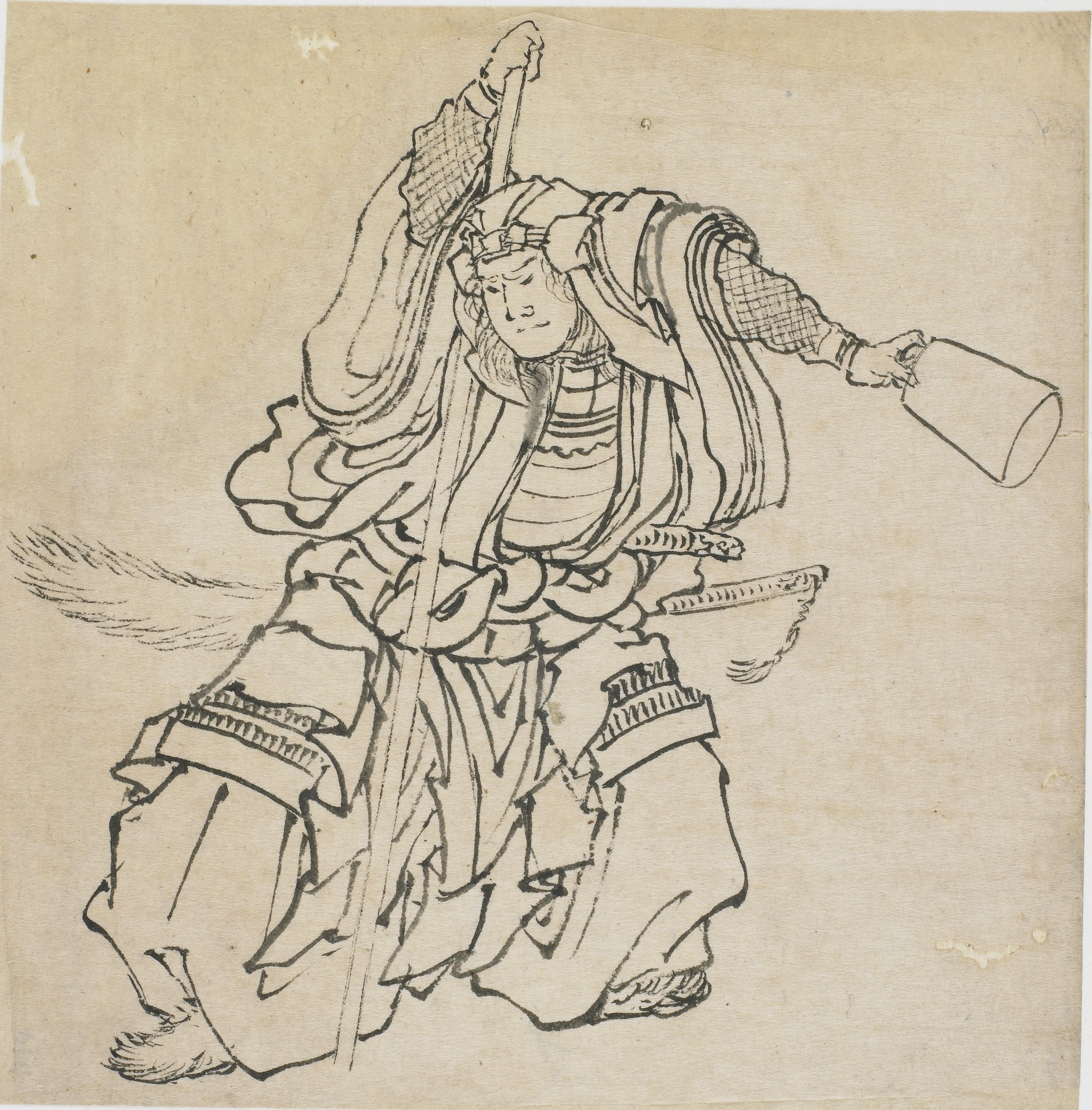 Katsushika Hokusai, Standing warrior in full armor