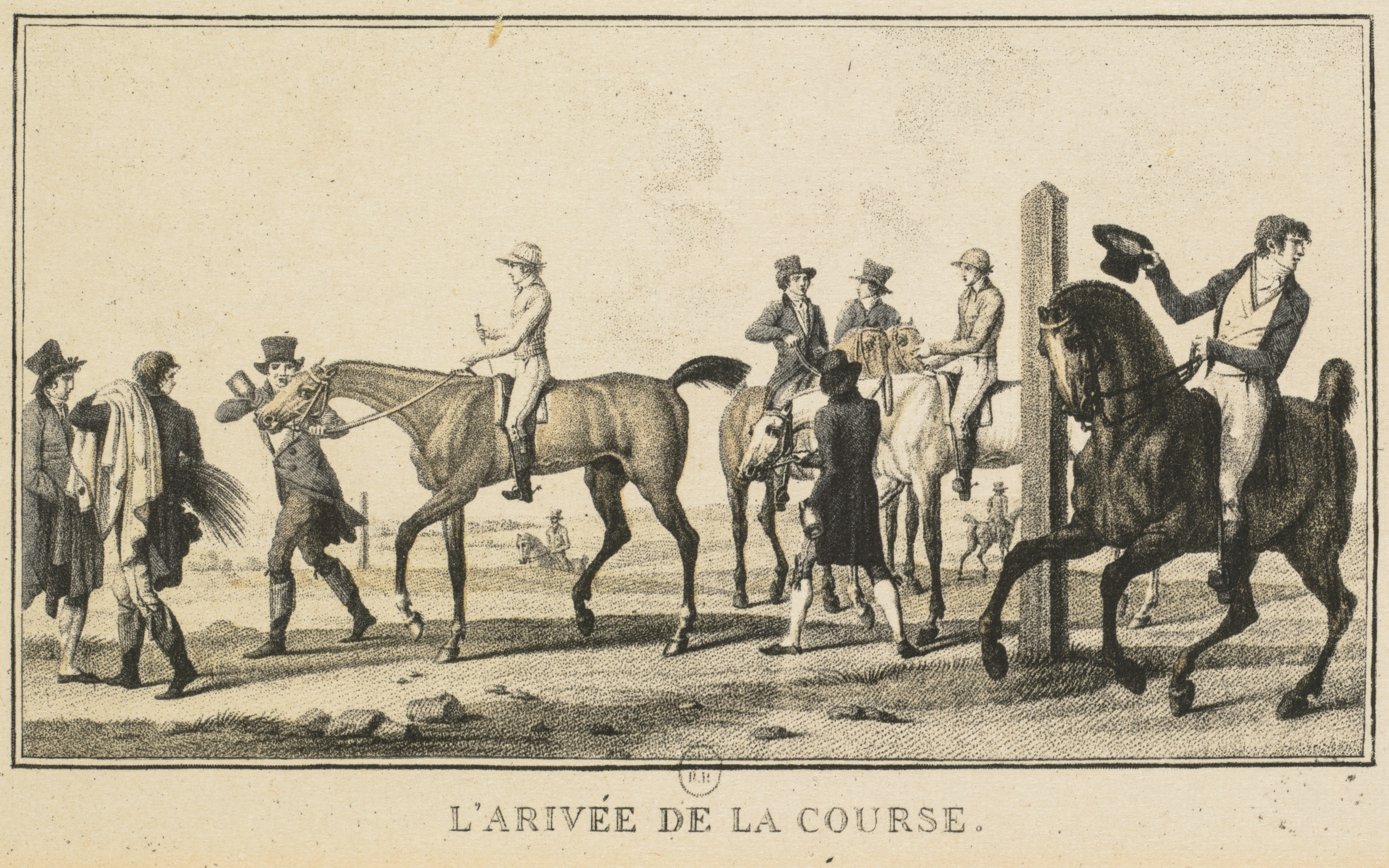 Carle Vernet, Racing Scenes: A Horse Arriving at the Race (Scènes Hippiques: Cheval arrivant de la chasse)