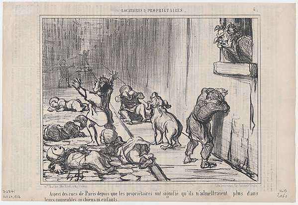 Honoré Daumier, Aspect des rues de Paris depuis..., from Locataires et Propiétaires, published in Le Charivari, October 24, 1856