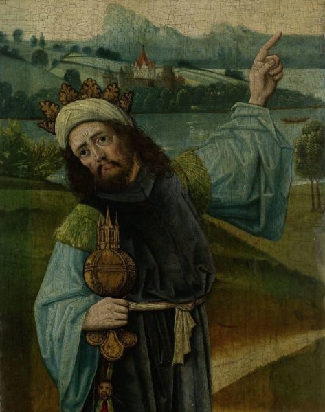 anonymous, King Melchior, one of the Three Magi, Pointing at the Star, fragment from An Adoration of the Magi
