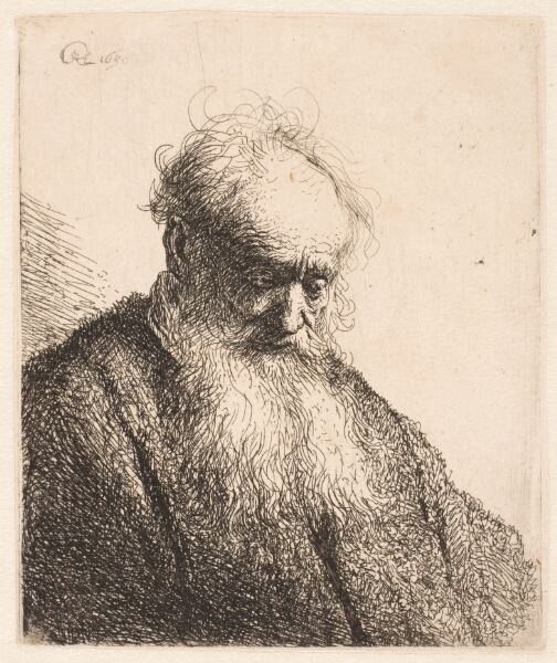 Rembrandt van Rijn, Hovedet af en gammel mand, 3/4 mod højre