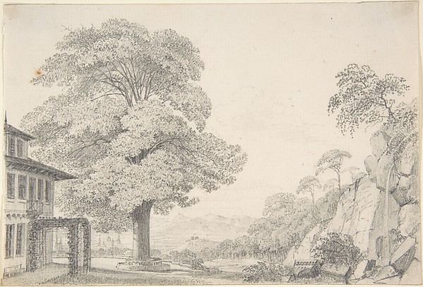 Eduard Gaertner, Landscape with a Tree in front of a Villa