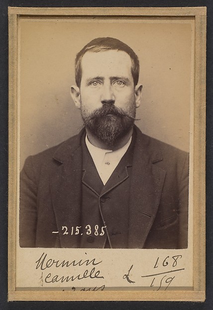 Alphonse Bertillon, Mermin. Camille. 33 ans, né à La Havane (Cn Espagnoles). RepT de commerce. Anarchiste. 9/3/94.