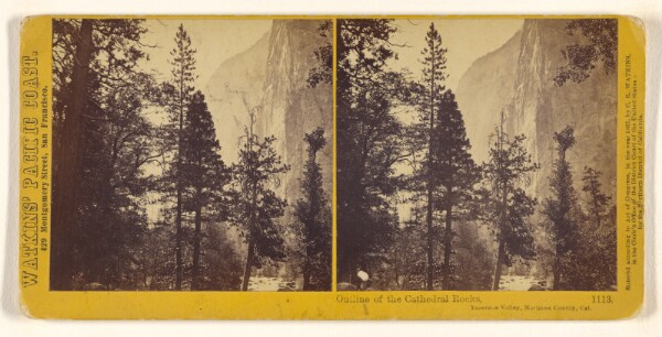Carleton Watkins, Outline of the Cathedral Rocks, Yosemite Valley, Mariposa County, Cal.