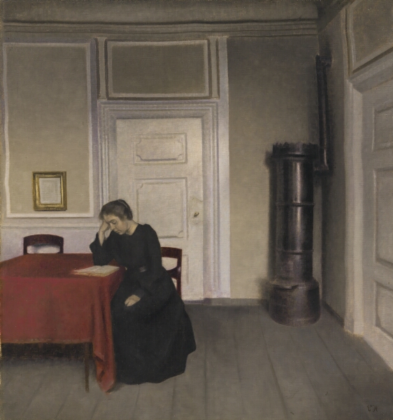 Vilhelm Hammershøi, Stue i Strandgade med kunstnerens hustru