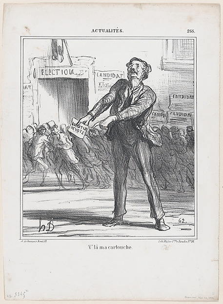 Honoré Daumier, This is my "bullet," from 'News of the day,' published in "Le Charivari"