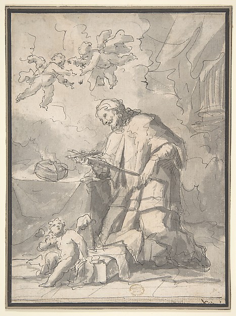 Gaspare Diziani, Saint John Nepomucen Venerating a Crucifix