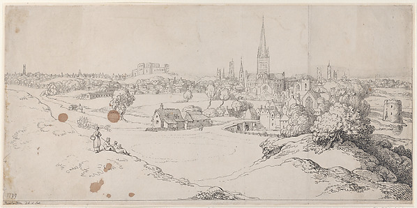 Thomas Rowlandson, View of Norwich From St. James Hill
