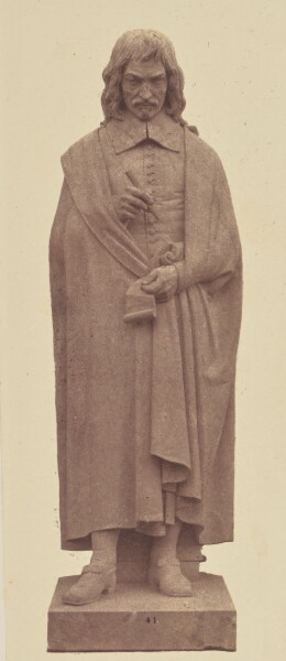 Édouard Baldus, ["Descartes", Statue by Gabriel Joseph Garraud, Decoration of the Louvre, Paris]