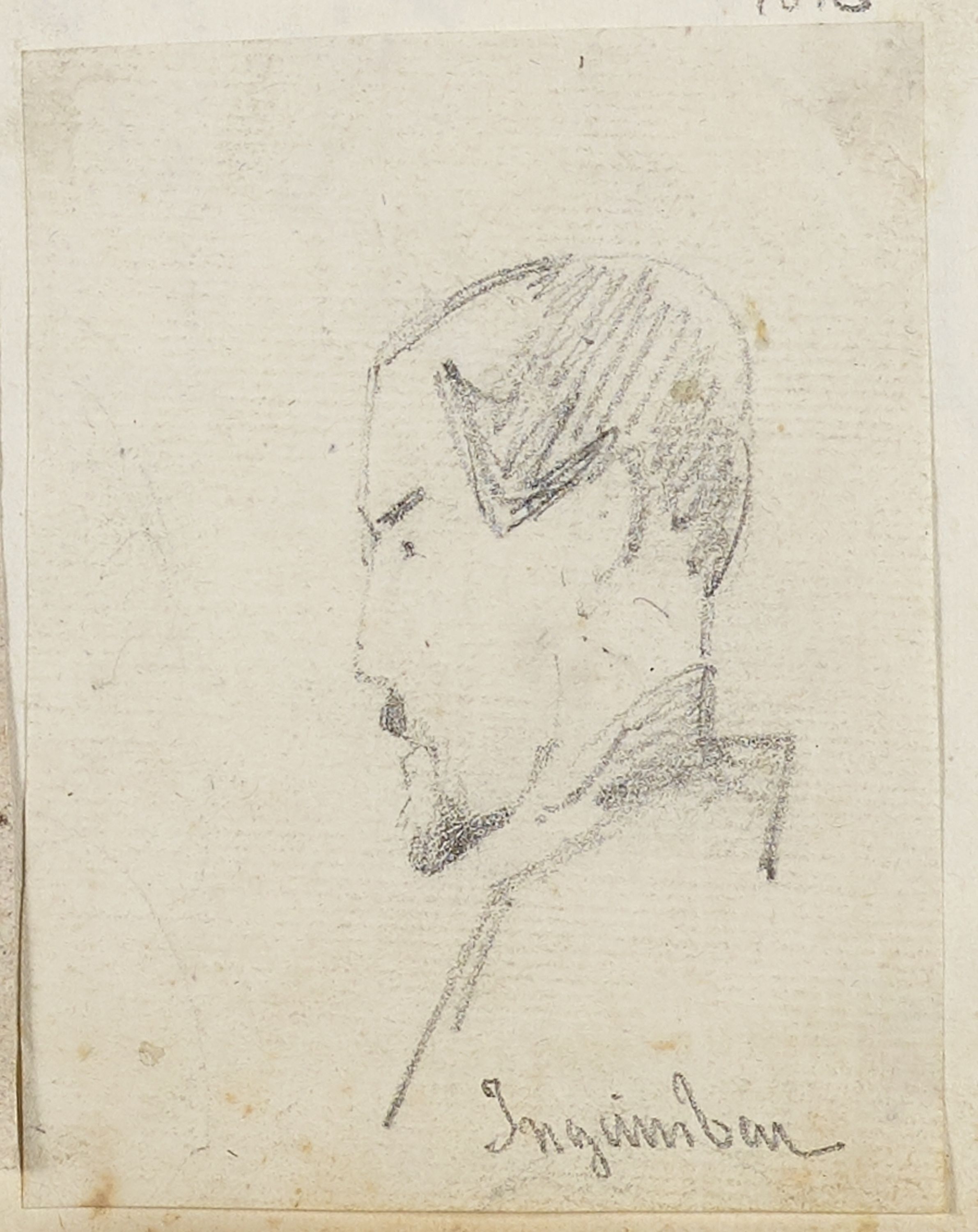 Anonyme, Portrait-charge d'un homme de profil (Inguimbert ?)