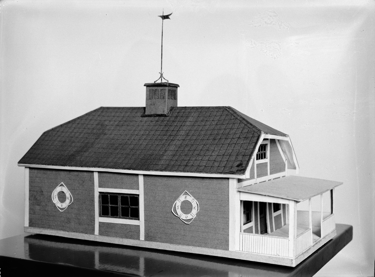 Paul Sandberg, Modell av Ekolns Segelklubbs föreningslokal, Skarholmen, Sunnersta, Uppsala mars 1933