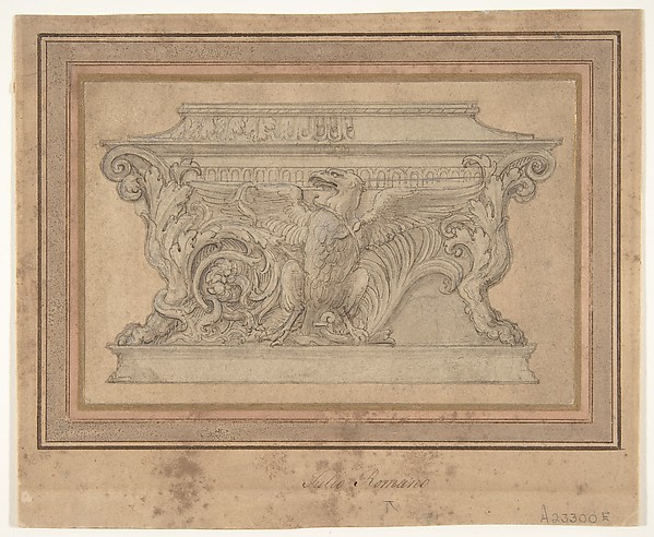 Giulio Romano, Design for a Casket with the Gonzaga Eagle