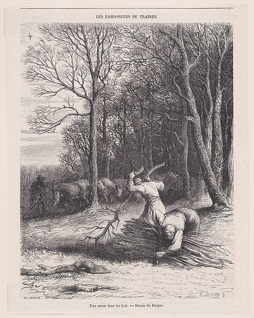 Charles Jacque, A Scene in the Woods, from "Le Magasin Pittoresque"