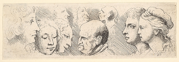 Wenceslaus Hollar, Nine Heads