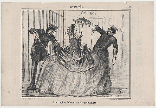 Honoré Daumier, La crinoline finissant par être soupçonnée, from Actualités, published in Le Charivari, July 4, 1857