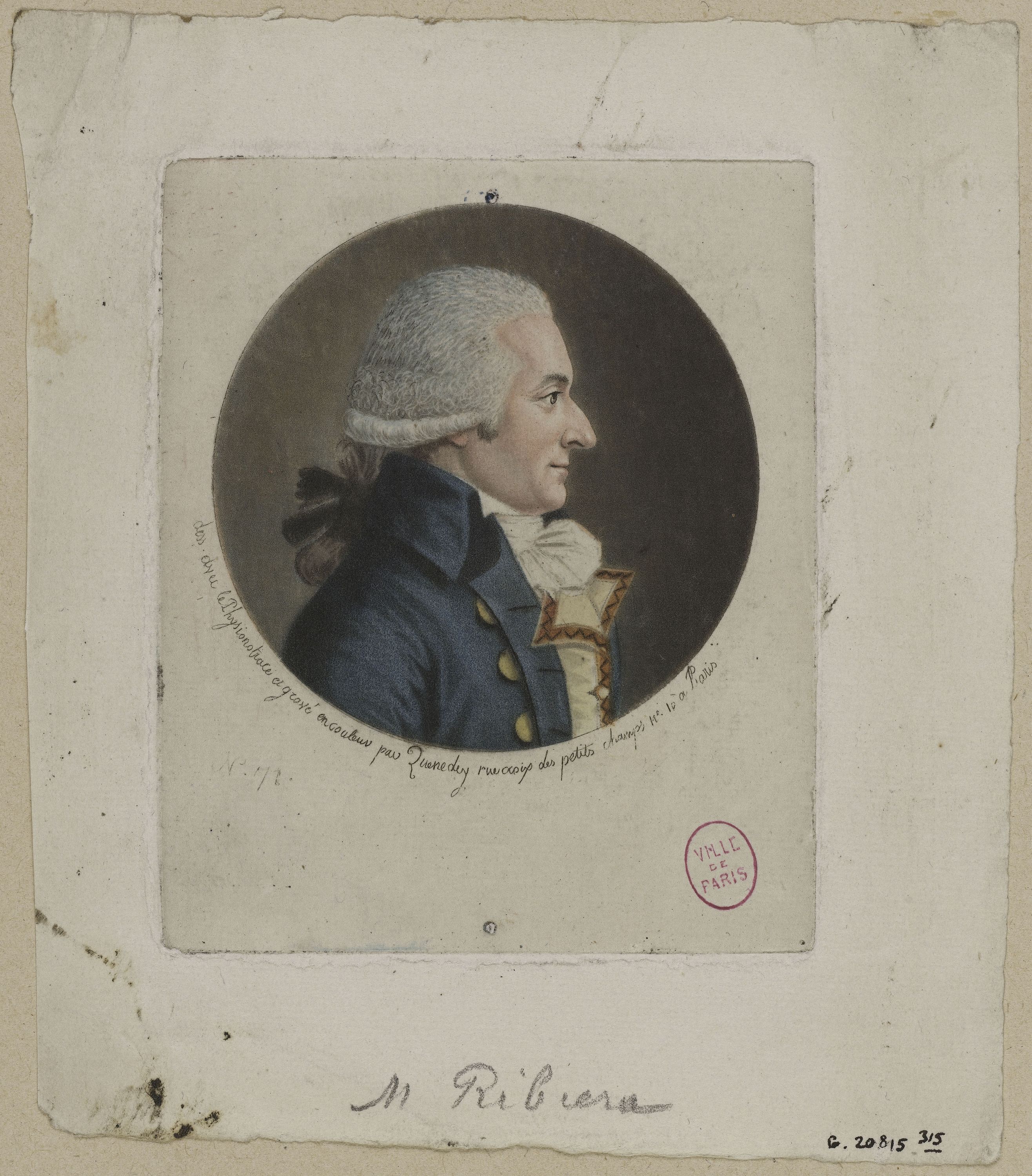 Edmé Quenedey, Portrait de Monsieur Ribiera (ou Ribeira ?)