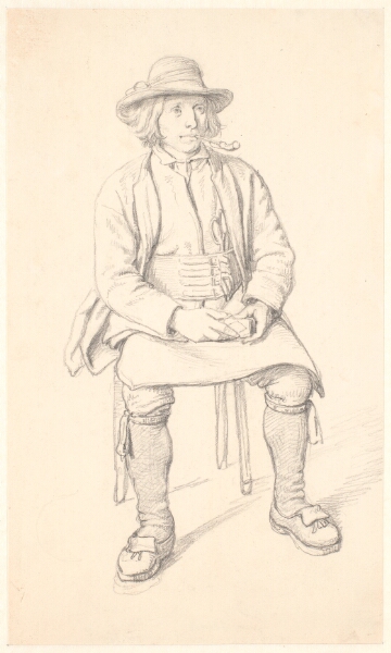 Wilhelm Marstrand, Siddende dalbonde med pibe i munden