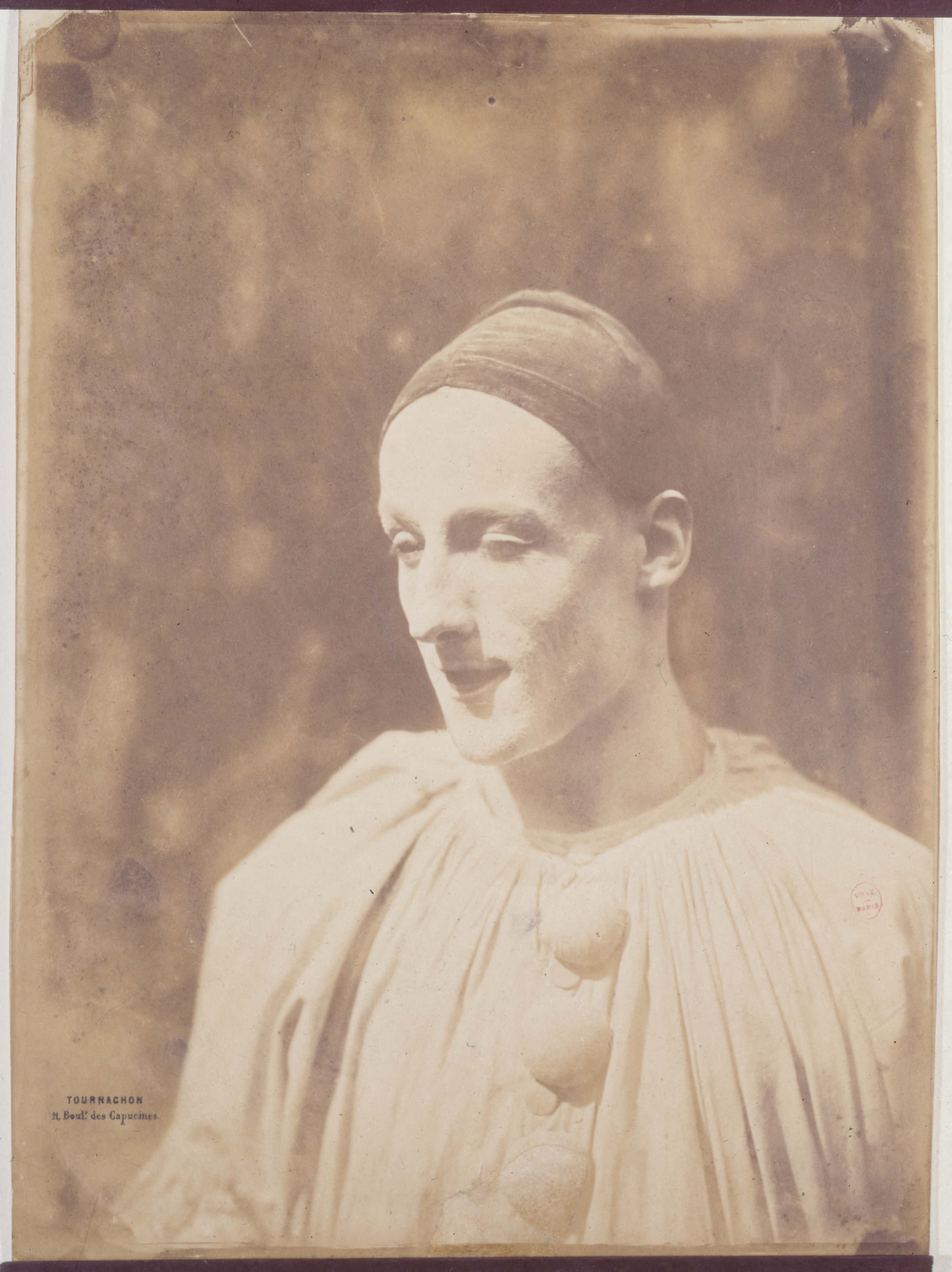 Nadar, Portrait de Charles Deburau (1829-1873), mime, en Pierrot