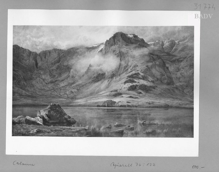 Alexandre Calame, Gebirgslandschaft mit See im Vordergrund