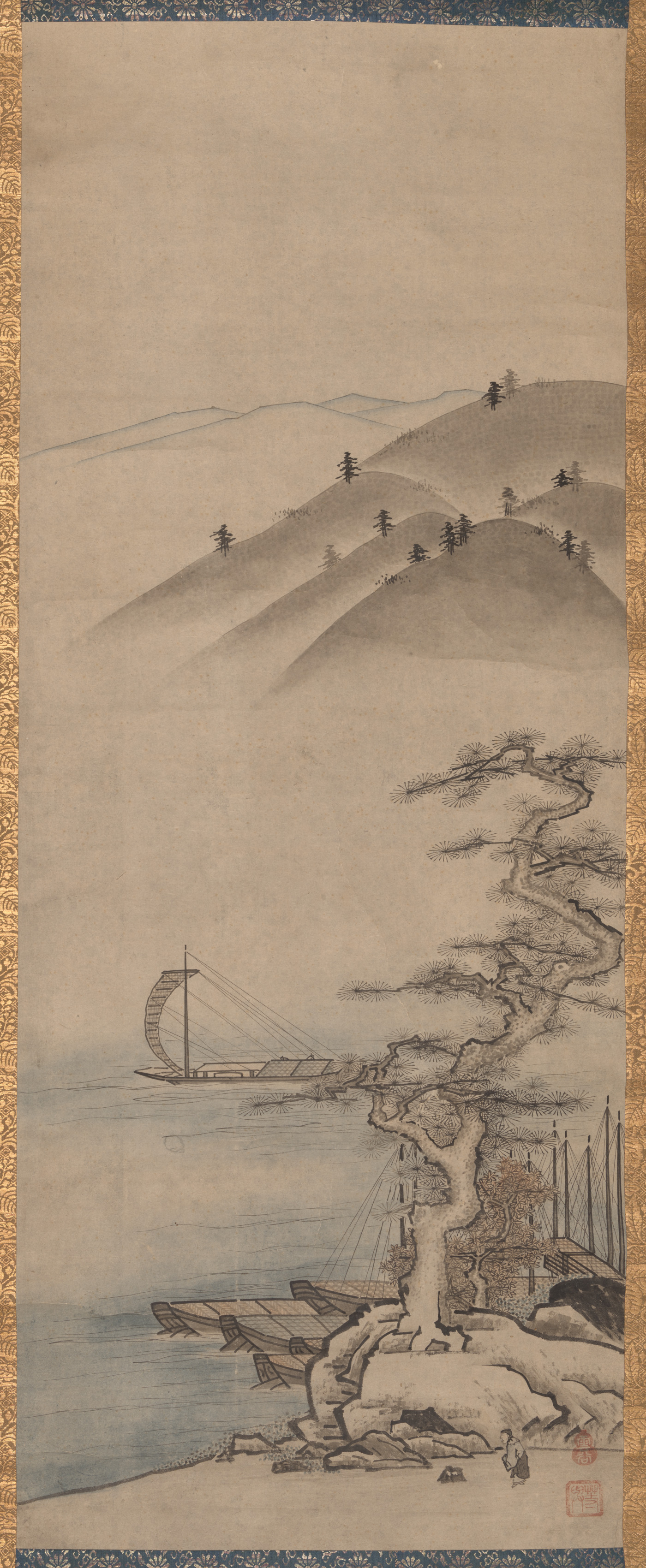 Unkoku Tōyo, Landscapes (one of a pair)