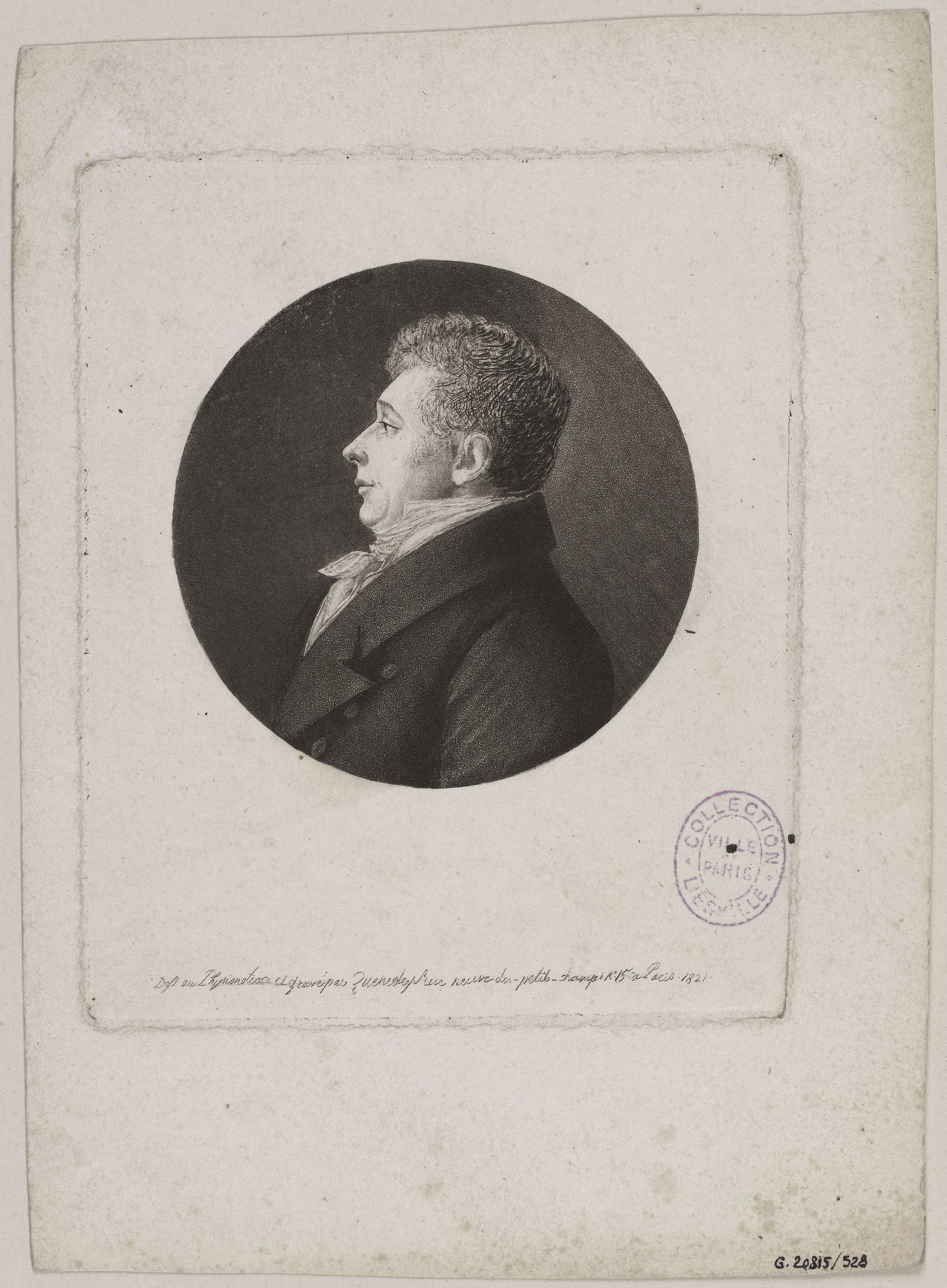 Edmé Quenedey, Portrait d'un homme, fin XVIIIème siècle/début XIXème siècle