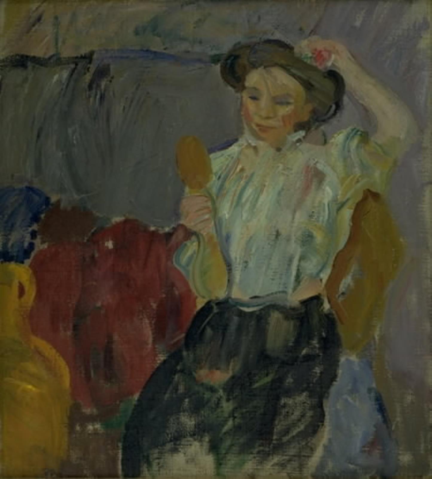 Karl Isakson, Dame med håndspejl