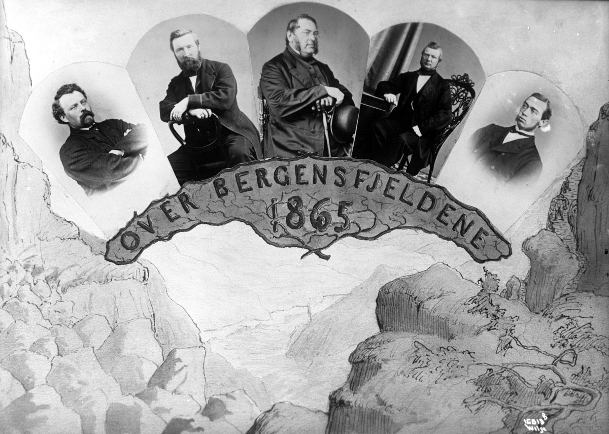 Anders Beer Wilse, Konv: Turistforeningen Tekst på tegning: Over Bergensfjeldene 1865