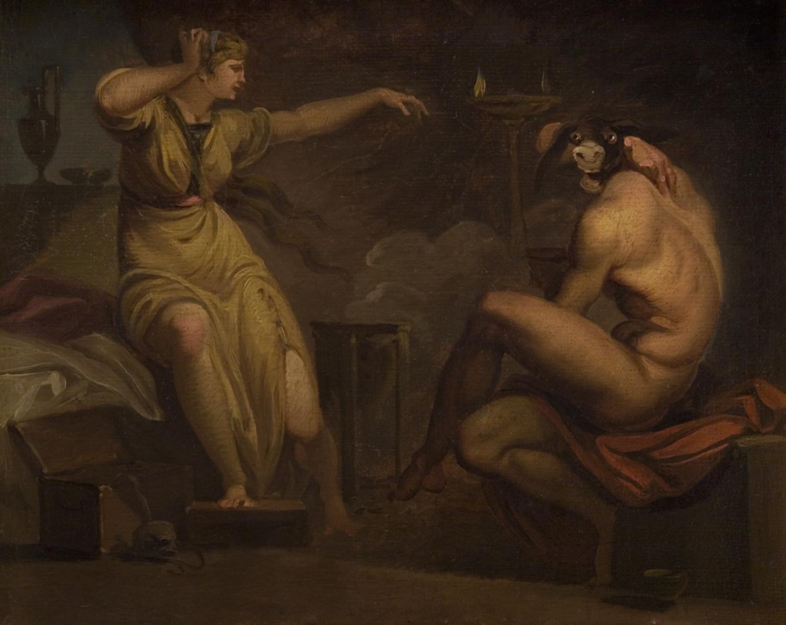 Nicolai Abildgaard, Tjenestepigen Fotis forfærdes over, at heksesalven forvandler hendes elsker Lucius til et æsel og ikke til en fugl