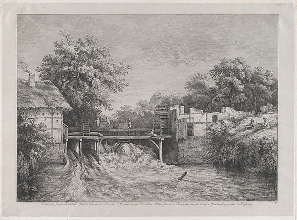 Jean Jacques de Boissieu, The Watermill, after a painting by Ruisdaël